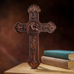 mokarve Lamb of God Wood Carving Cross Wall Decor - Paschal lamb - mokarve
