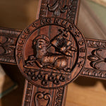mokarve Lamb of God Wood Carving Cross Wall Decor - Paschal lamb - mokarve