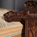 mokarve Lamb of God Wood Carving Cross Wall Decor - Paschal lamb - mokarve