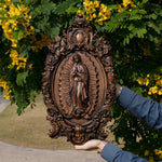 2023 New Religious gift with rich details of the wooden statue of Our Lady of Guadalupe - mokarve