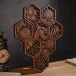 New Arrivals Handmade Wood Bee Wall Decor - Gardening Gift for Nature Lovers & Beekeepers - mokarve