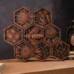 New Arrivals Handmade Wood Bee Wall Decor - Gardening Gift for Nature Lovers & Beekeepers - mokarve