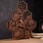 New Arrivals Handmade Wood Bee Wall Decor - Gardening Gift for Nature Lovers & Beekeepers - mokarve