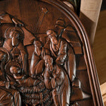 Natural beech nativity scene wood carving plaque - mokarve