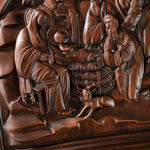 Natural beech nativity scene wood carving plaque - mokarve