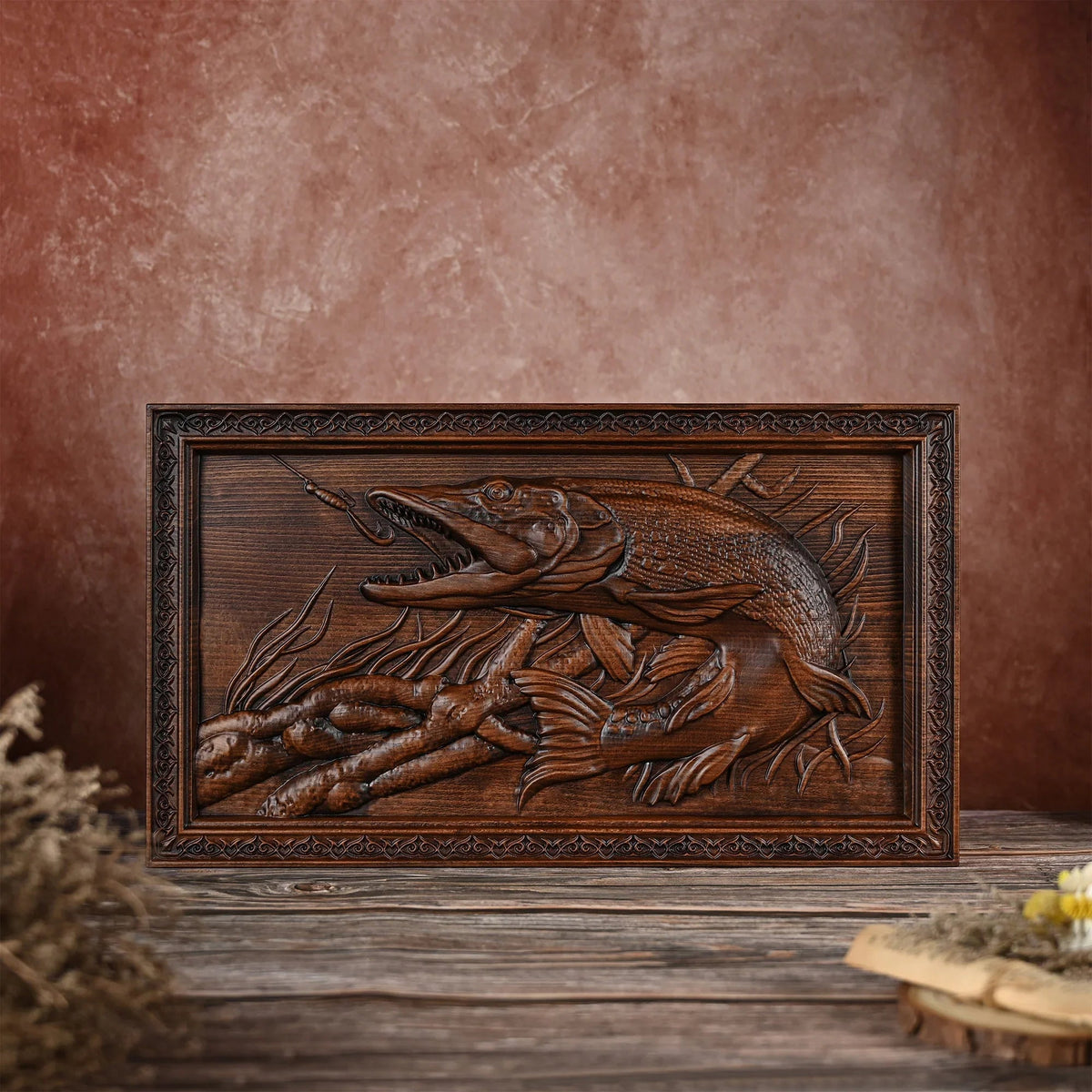 Fisherman Catching Dreams Wooden Wall Decor Wall Hanging - mokarve