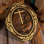 Jesus Agony in the Garden Wood Carving, Home Wall Religious Pendant Decoration - mokarve