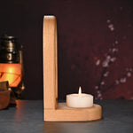 Guatalupe Wooden Candlestick Tabletop Prayer Ornament - mokarve