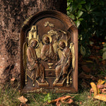 Orthodox Icon Holy Trinity wooden carving gift - mokarve