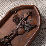 Archangel Michael Wooden Candlestick Tabletop Prayer Ornament - mokarve