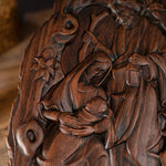 Natural Beechwood Nativity Scene Wooden Carved Plaque Tabletop Arrangement - mokarve