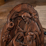 Natural Beechwood Nativity Scene Wooden Carved Plaque Tabletop Arrangement - mokarve