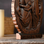 Natural Beechwood Nativity Scene Wooden Carved Plaque Tabletop Arrangement - mokarve