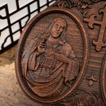Sacred Heart of Jesus and Heart of Mary Plaque - 2023 New Religious Christmas Gift - mokarve