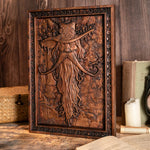 Natural Ash Magician Wood Carving Artwork - mokarve