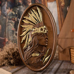 Native American Indian woman natural wood carving decoration, native day gift - mokarve