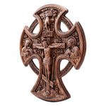 Hand-Carved Beechwood “Hand of Redemption” Crucifix | The Passion and Divine Grace of Christ - product view