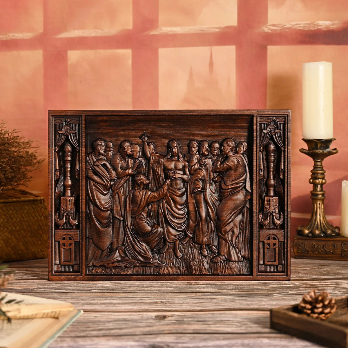 Jesus and the Apostles Wooden Wall Hanging - mokarve