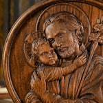 Joseph and Baby Jesus wood carving plaque - Father‘s day gift - mokarve