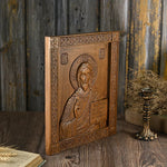 Jesus Christ Pantocrator Wood Carving - mokarve