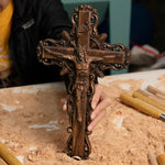 Ash wood Crucifix wood carving Crucifx ，Jesus Christ, wooden Cross gift of love - mokarve