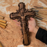 Ash wood Crucifix wood carving Crucifx ，Jesus Christ, wooden Cross gift of love - mokarve