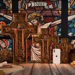 mokarve Ascension of Jesus wood carving cross - mokarve