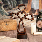 Love Cross Wooden Carving Ornament - mokarve