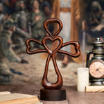Love Cross Wooden Carving Ornament - mokarve