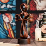 Love Cross Wooden Carving Ornament - mokarve