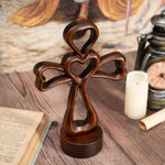 Love Cross Wooden Carving Ornament - mokarve