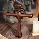 Love Cross Wooden Carving Ornament - mokarve