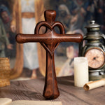 Love Cross Wooden Carving Ornament - mokarve