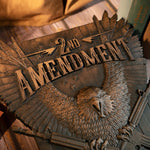 Solid Wood Carvings Decor, Commemorating the Second Amendment - mokarve