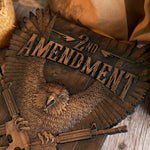 Solid Wood Carvings Decor, Commemorating the Second Amendment - mokarve
