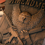 Solid Wood Carvings Decor, Commemorating the Second Amendment - mokarve