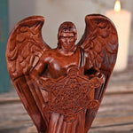 Metatron Angel Cube Beechwood Guardian Ornament: Soulful Resonance of Faith and Art - mokarve