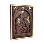 Beechwood Holy Family Wall Hanging: Carving Devotion in Wood, Bringing Sacred Warmth - mokarve
