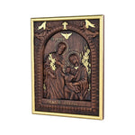 Beechwood Holy Family Wall Hanging: Carving Devotion in Wood, Bringing Sacred Warmth - mokarve