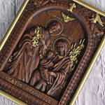 Beechwood Holy Family Wall Hanging: Carving Devotion in Wood, Bringing Sacred Warmth - mokarve