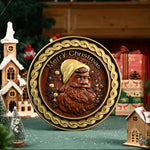 Best Christmas Gift - Santa Claus Round Wooden Wall Decoration - mokarve