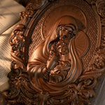 Mother Mary with Baby Jesus Wood Carving Decor - mokarve