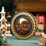 Best Christmas Gift - Santa Claus Round Wooden Wall Decoration - mokarve
