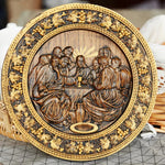 The Last Supper Round Wooden Sculpture - mokarve