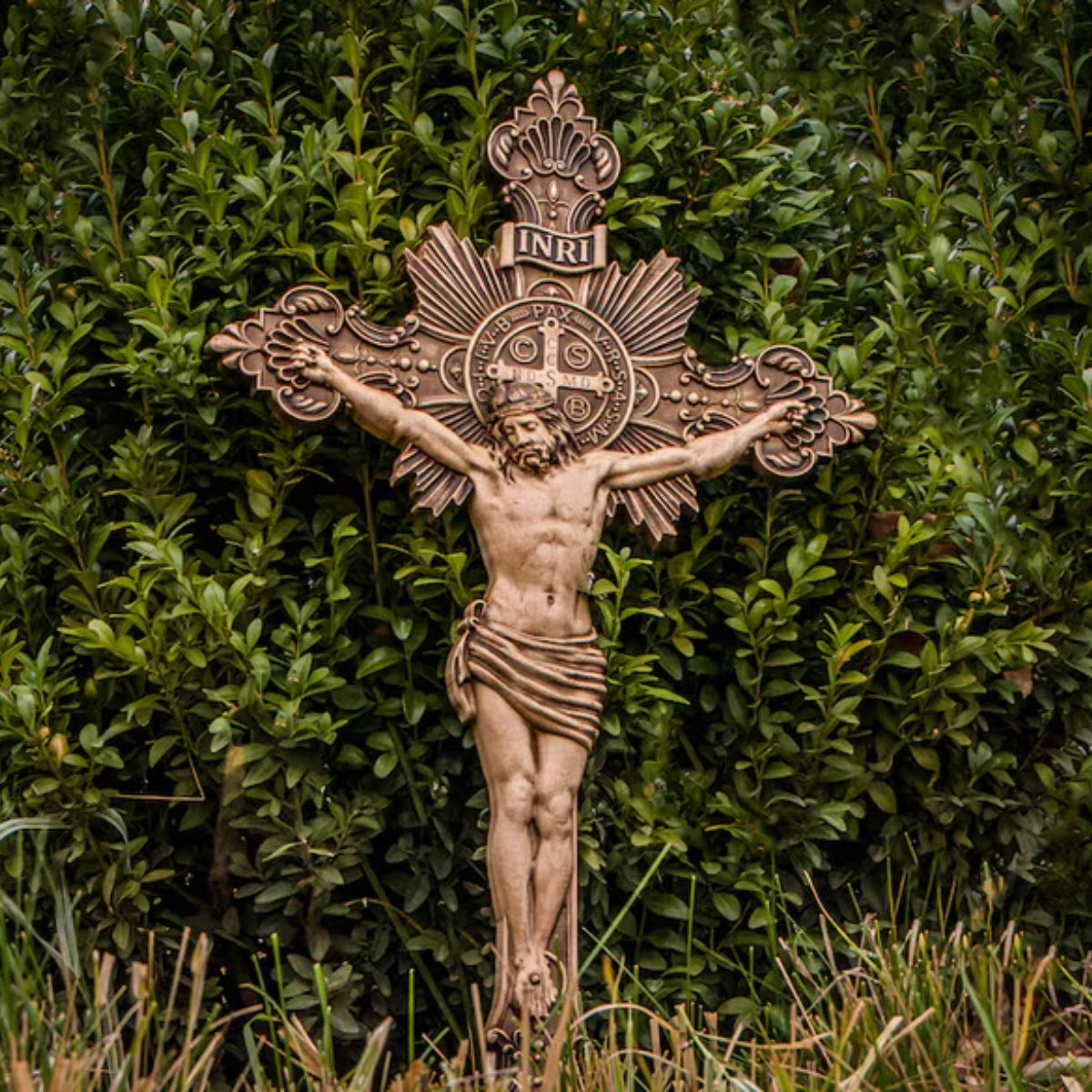 St. Benedict Crucifix: Maple Wood, Divine Protection, & the Story of Redemption - product view