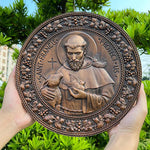 St. Francis of Assisi Patron Saint of Animals Religious Icon - Natural Wood Wall Decoration Hanging Souvenir - mokarve