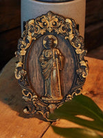 Custom Saint Jude Wood Carving 20" Piece for Christian home decor and prayer spaces