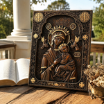 Our Lady of Perpetual Help Wood Art - Hand-Carved Catholic Gift - Mother Mary Comfort Figure