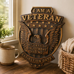 Veteran Memorial Plaque: "I Am A Veteran - My Enlistment Oath Has No Expiration Date" - Christian gift presentation