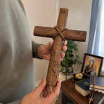Hand-Carved Beechwood Intertwined Cross of Unity in Christ - gift presentation